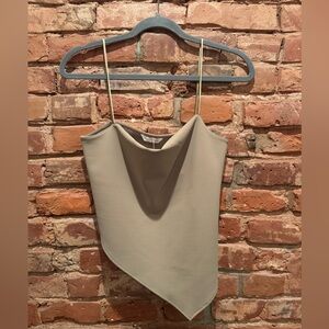 Zara sage Asymmetric Cowl Neck Camisole